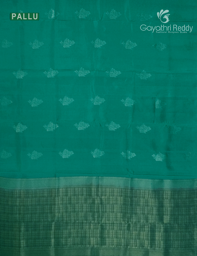Pure Kanchipuram Silk Saree in Sea Green (Butta Style )