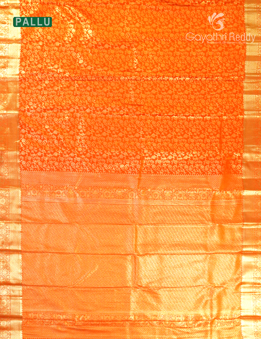 Semi Kanchipuram Silk Saree in Orange