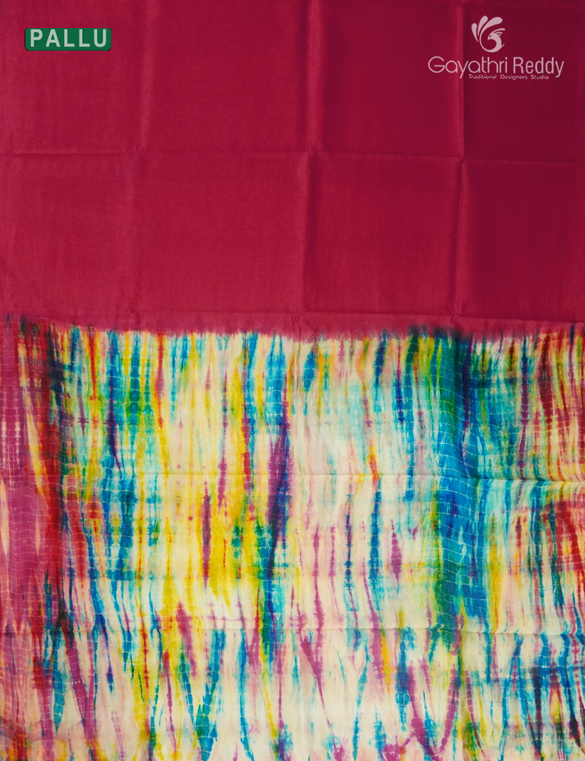Pure Dupion Digital Print Saree in Rani Pink
