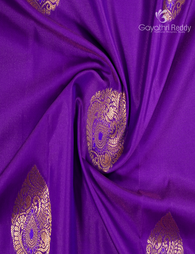 Semi Kanchipuram Art Silk Saree in Purple