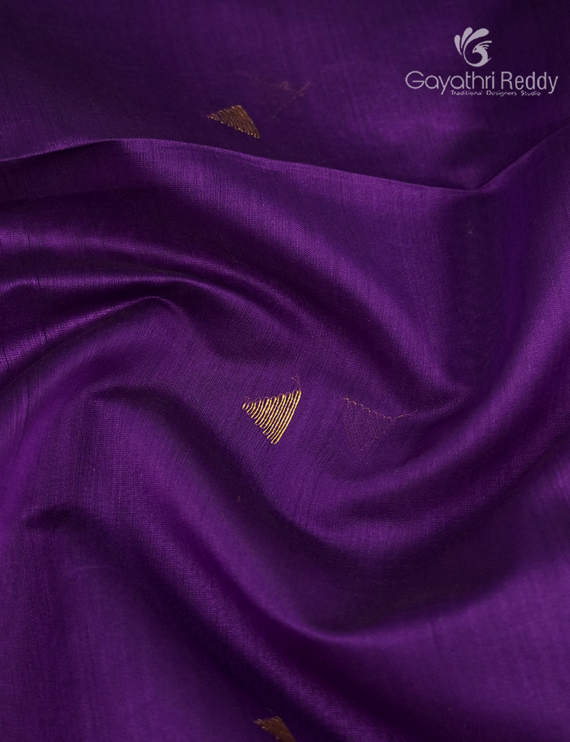 Pure Chanderi Sico Saree in Deep Purple
