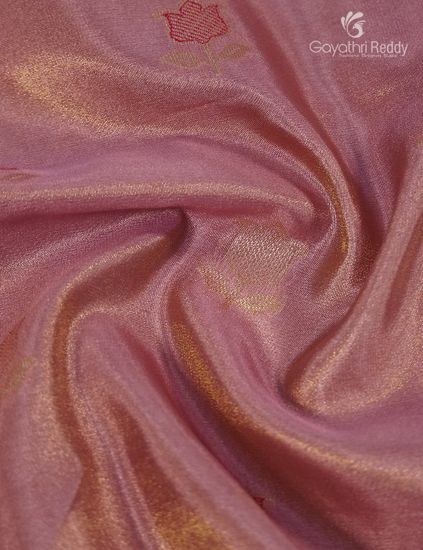 Semi Kanchipuram Silk Fancy Saree in Pink