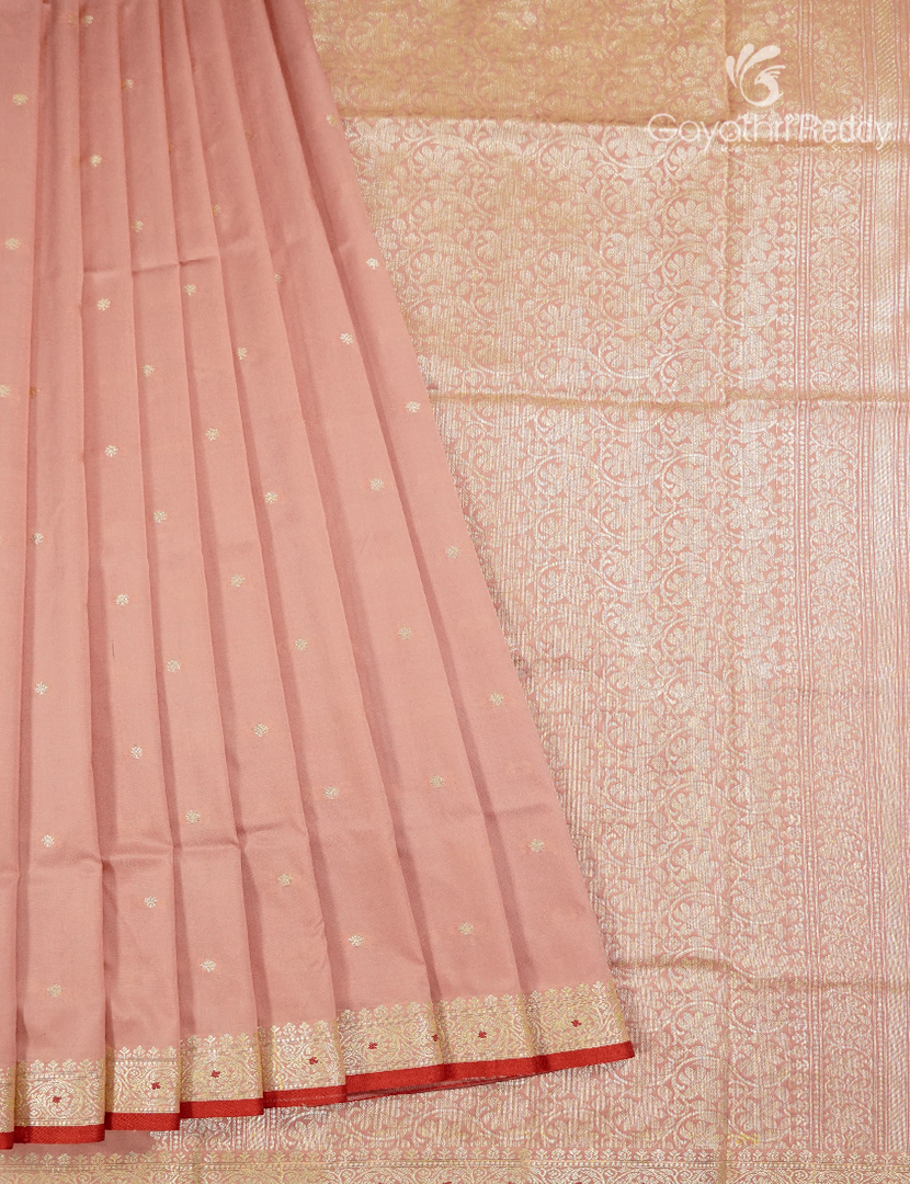 Semi Katan Silk Saree in Pastel Peach