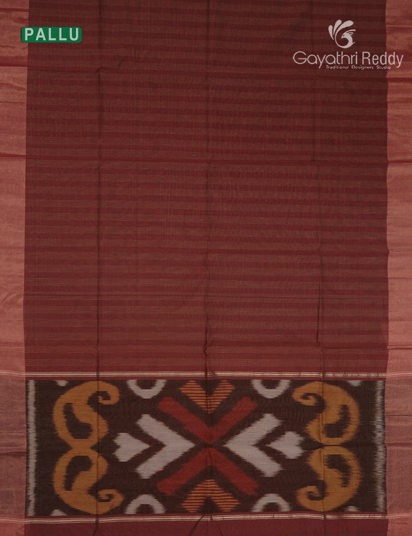 Semi Ikat Sico Saree in Maroon