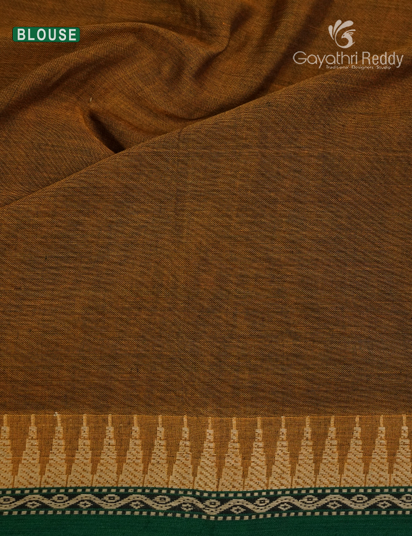 Pure Narayanpet Cotton Saree in Dry Mehendi