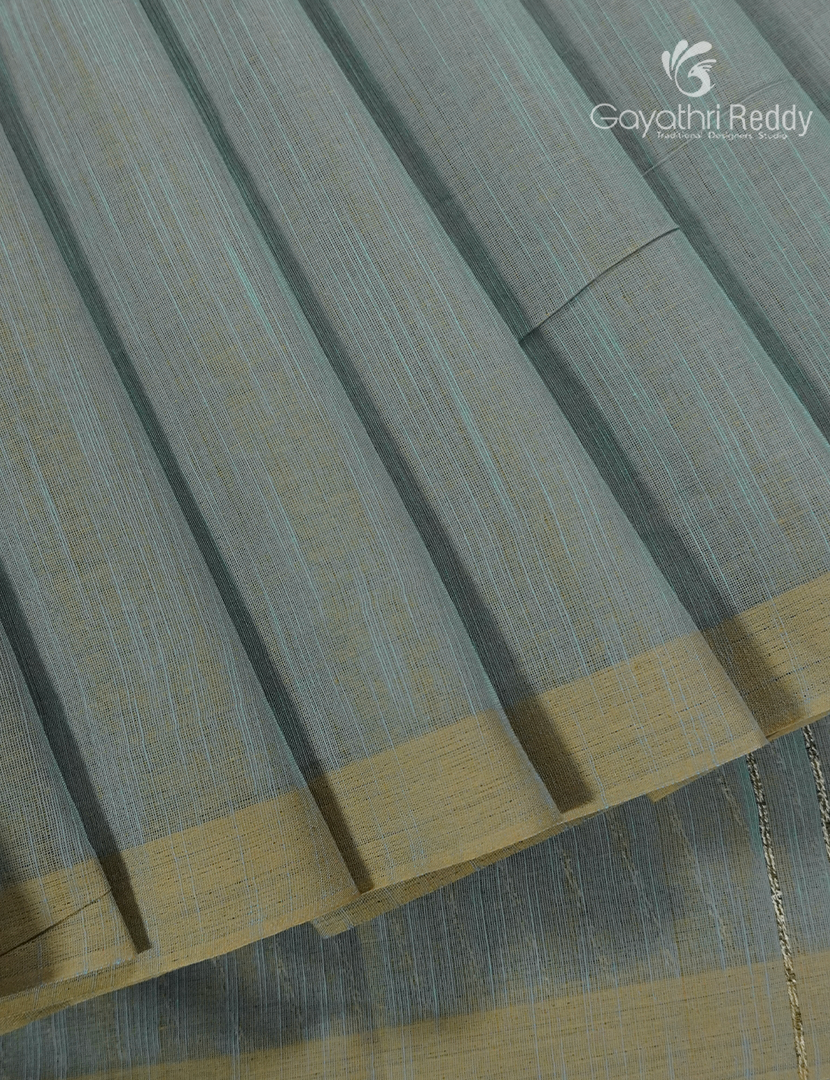 Pure Handloom Cotton Saree in Light Grey