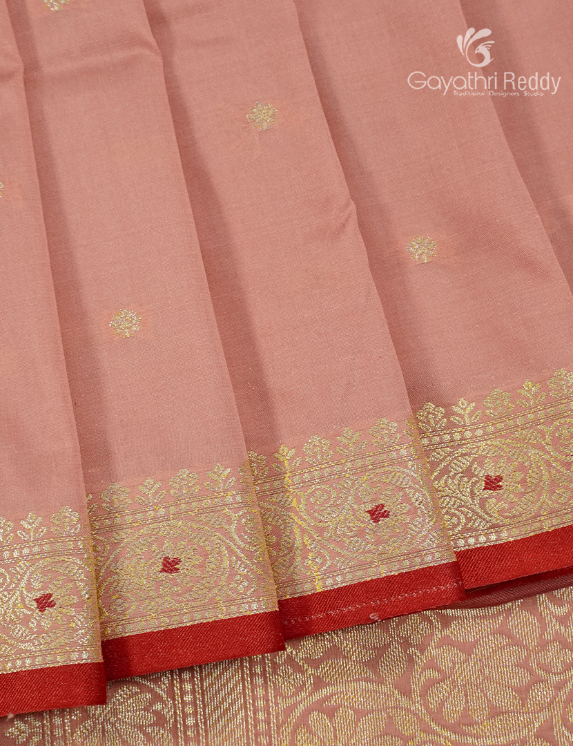 Semi Katan Silk Saree in Pastel Peach
