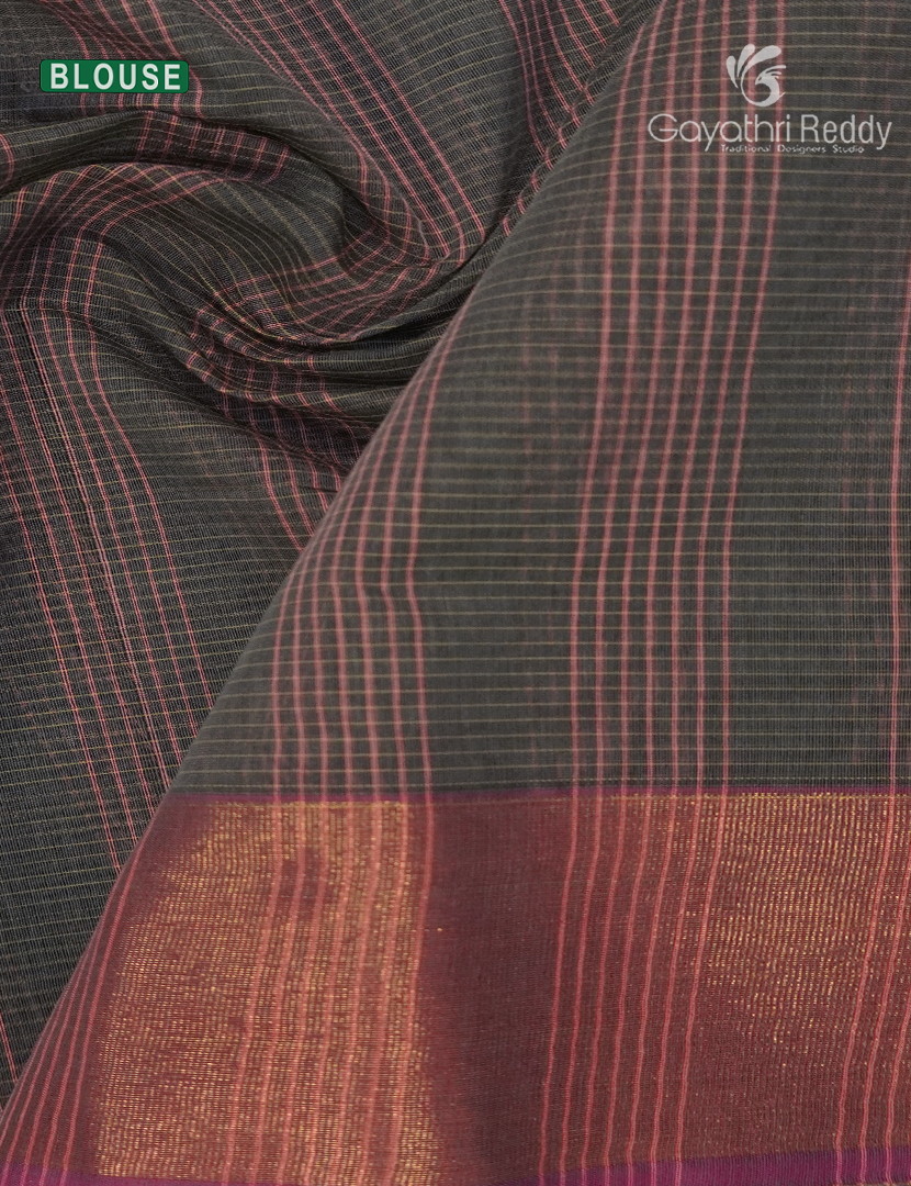 Semi Ikat Sico Saree in Grey