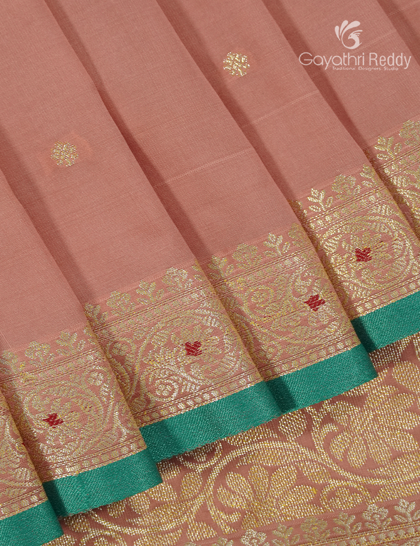 Semi Katan Silk Saree in Pastel Peach