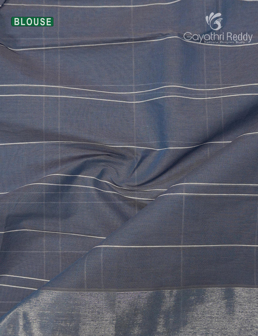 Pure Kanchi Cotton Saree in Ash Grey