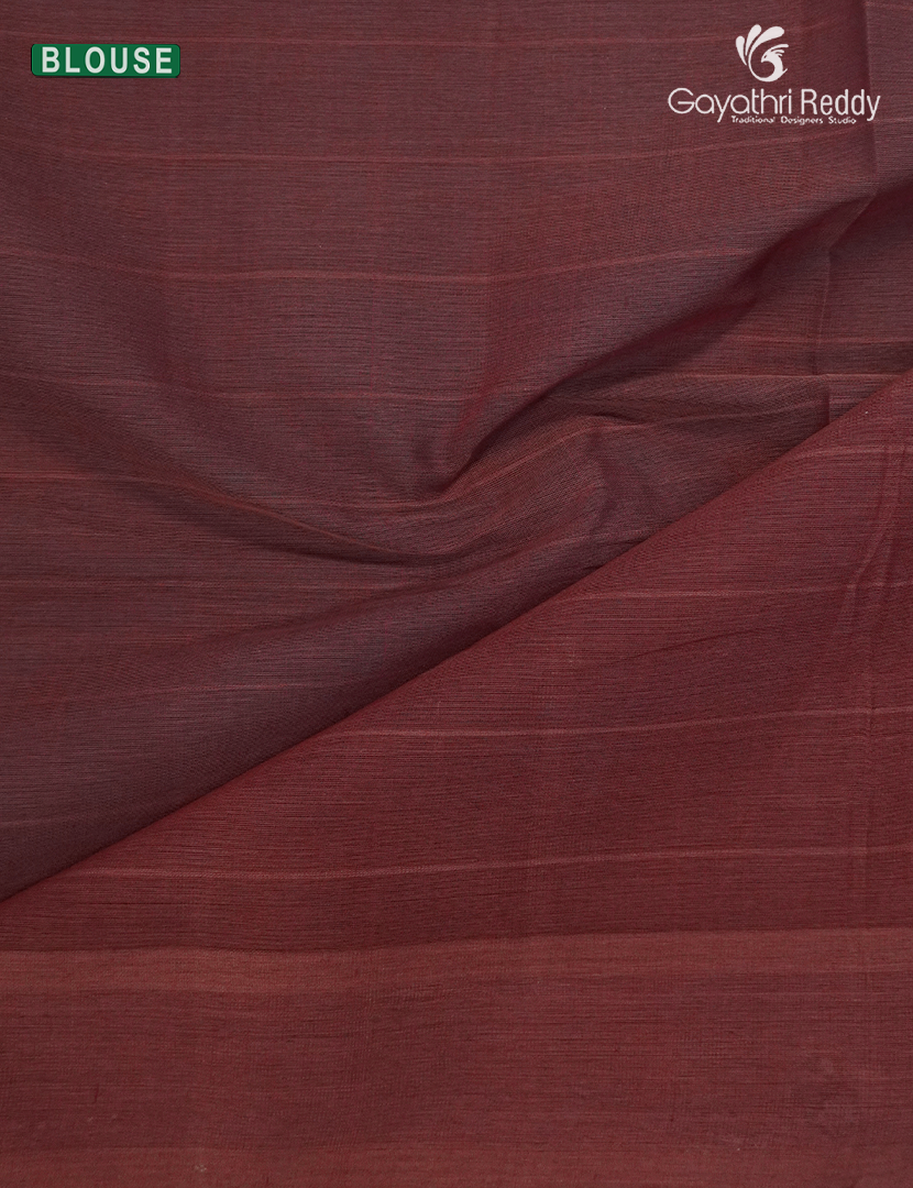 Pure Kanchi Cotton Saree in Baby Pink and Deep Maroon