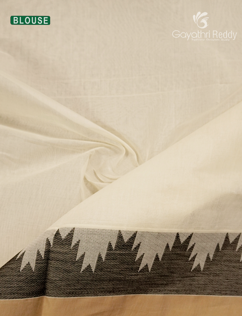 Pure Kanchi Cotton Saree in Off White