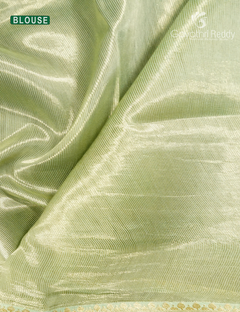 Pure Maheshwari Silk Saree in Brown and Pastel Sea Blue
