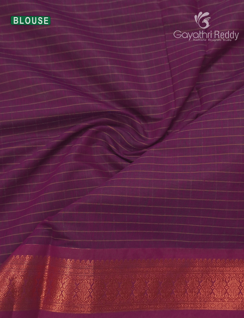 Kanchipuram Sico Saree in Olive Green and Jamun