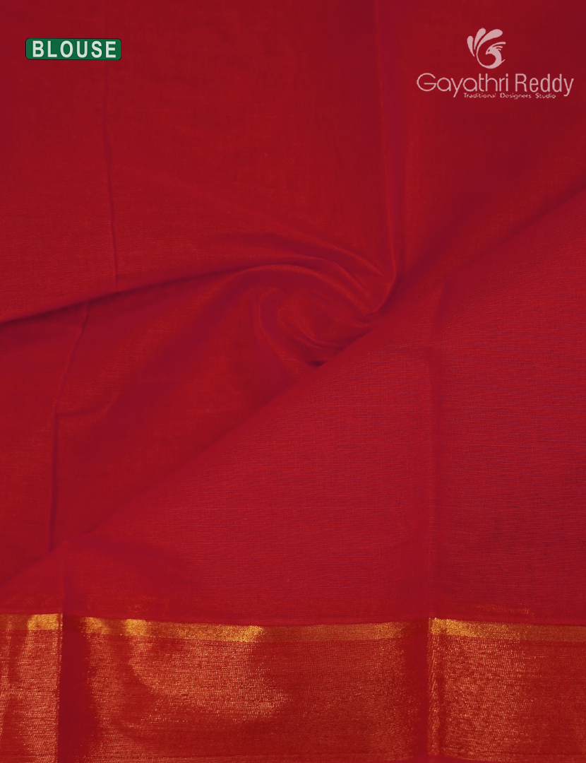 Pure Kanchi Cotton Saree in Red
