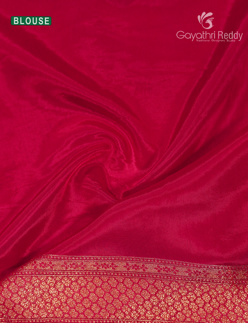 Pure Satin Silk Saree in Rani Pink