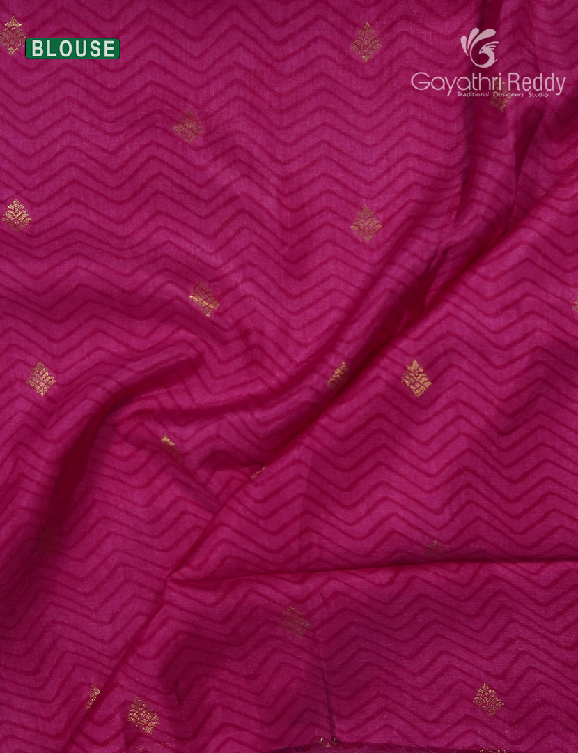 Semi Mysore Silk Saree in Bottle Green and Rani Pink