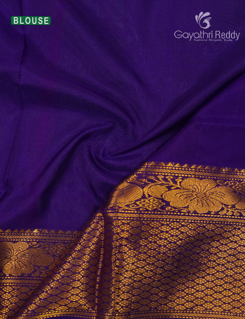 Pure Uppada Silk Saree in Sea Foam Green and Violet