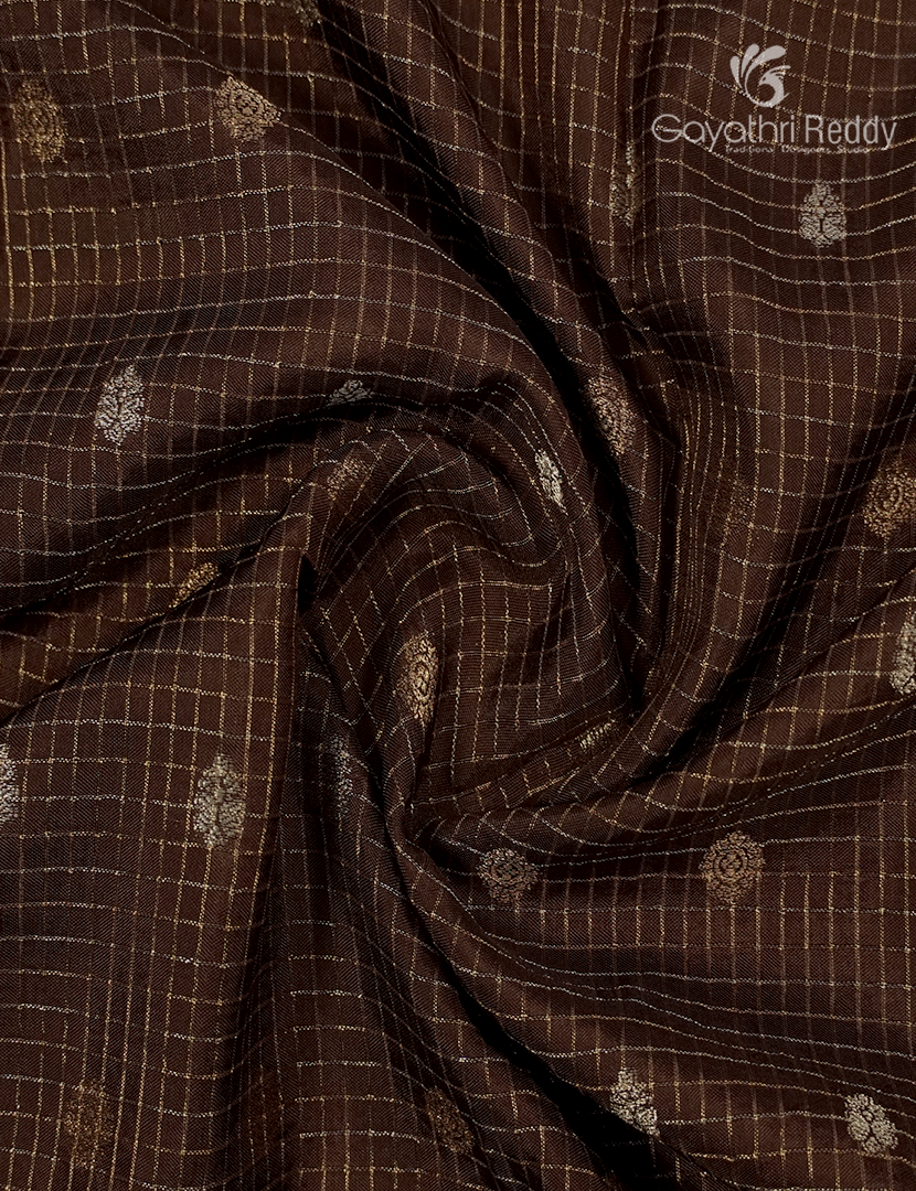 Semi Mysore Crepe Saree in Brown