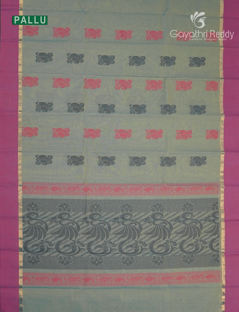 Pure Kanchi Cotton Saree in Grey