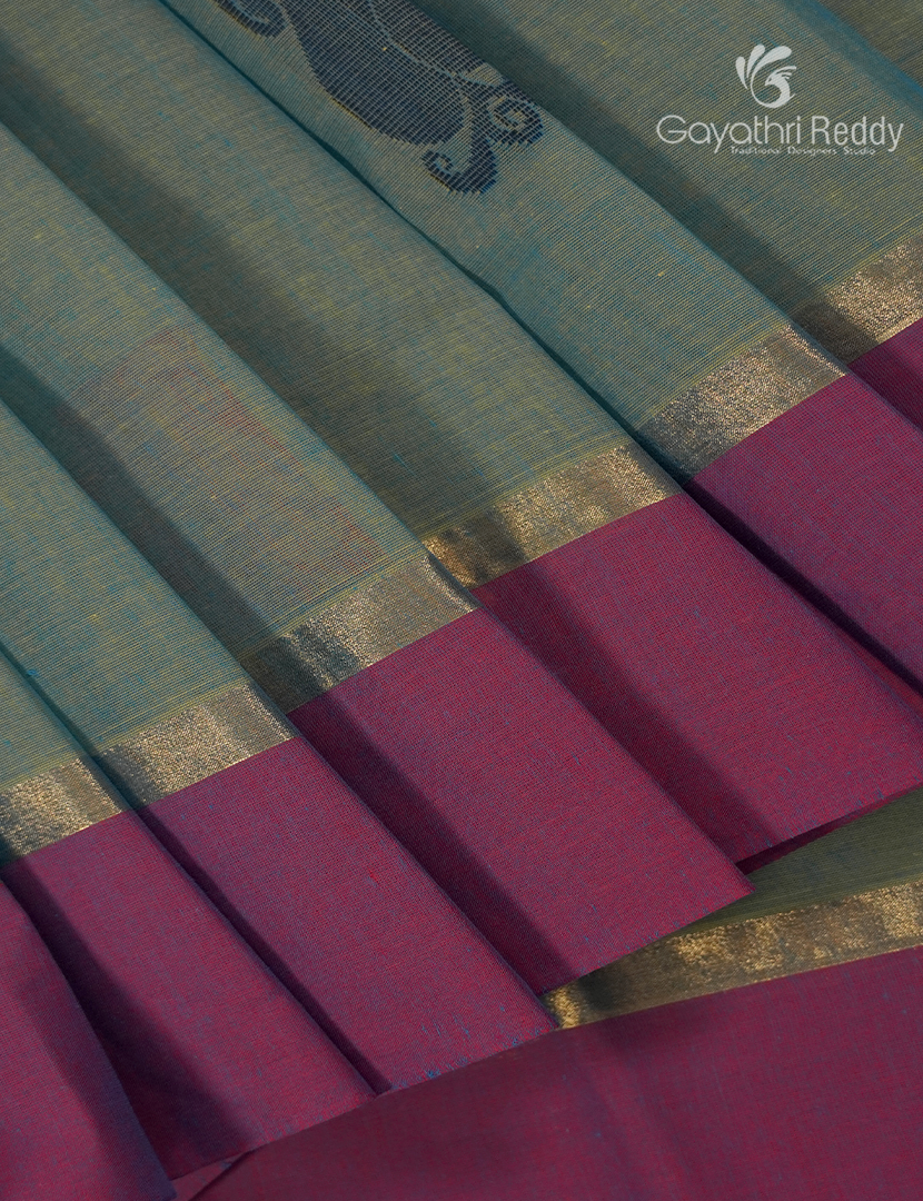 Pure Kanchi Cotton Saree in Grey