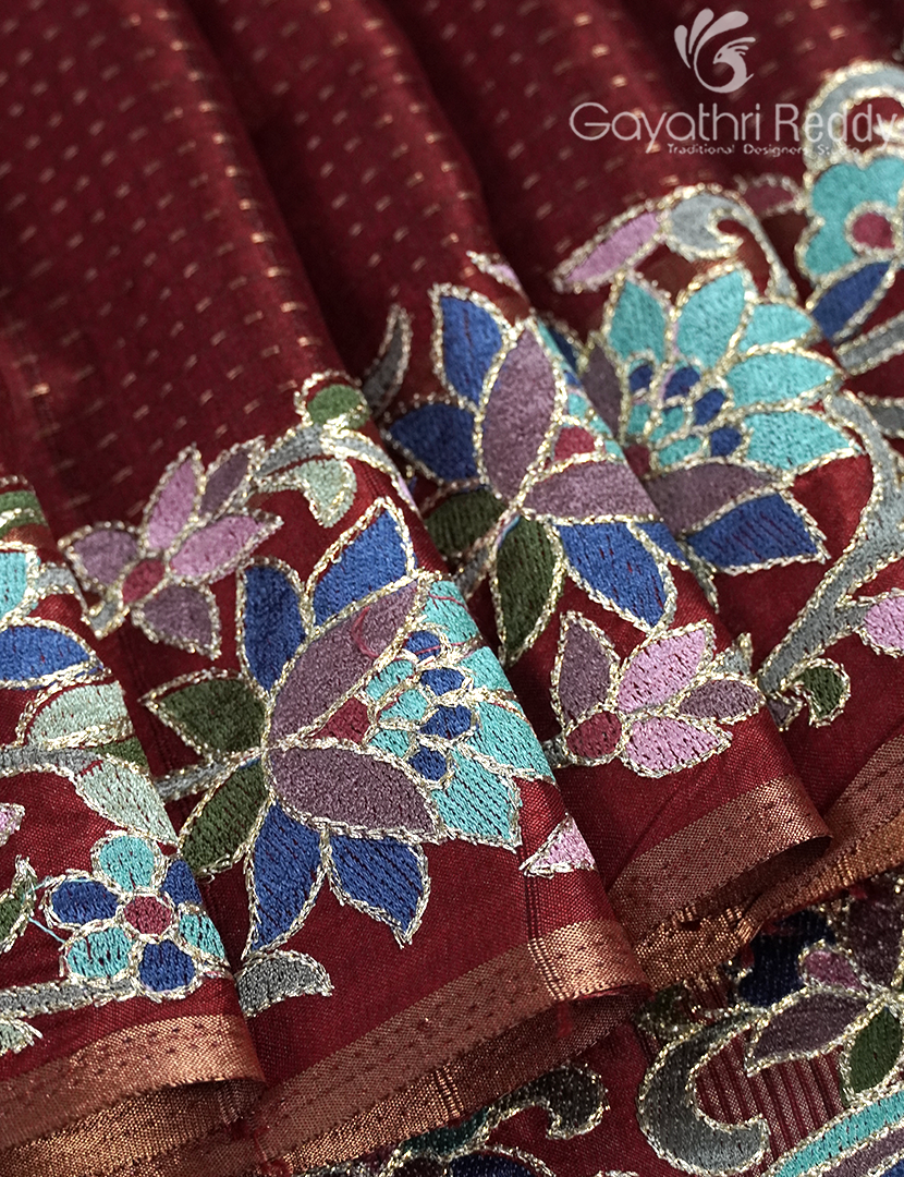 KHADI SILK WORK SAREE-KSW49
