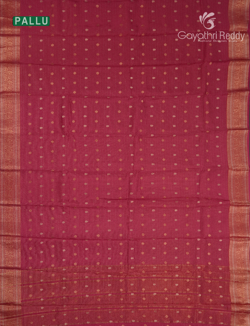 Semi Mysore Crepe Saree in Ruby Pink