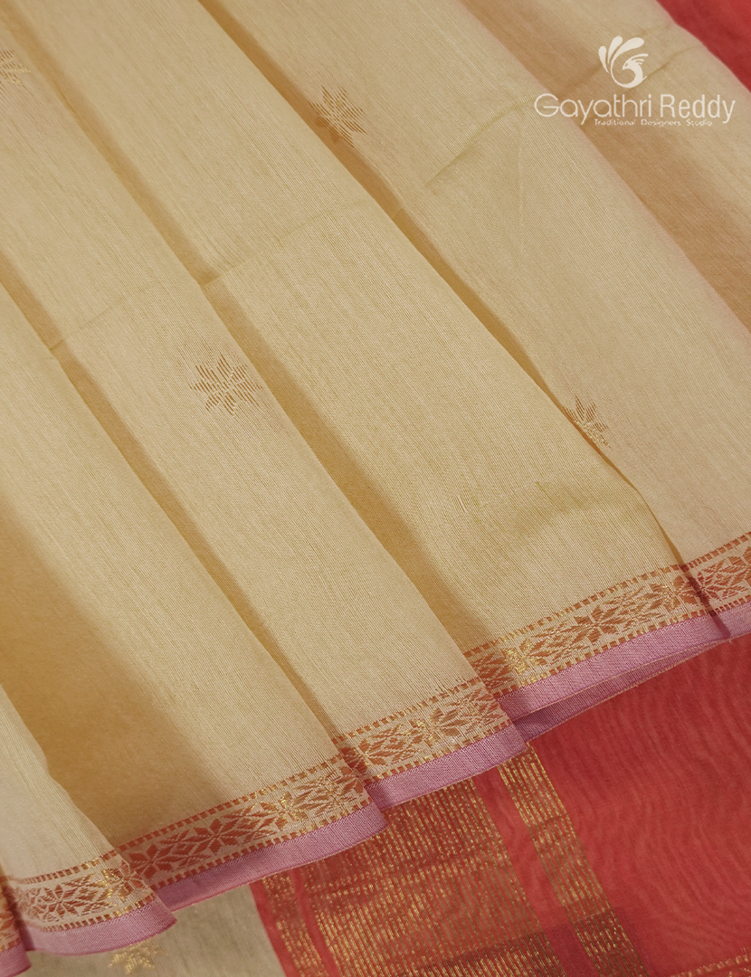 Sico Saree in Cream and Orange