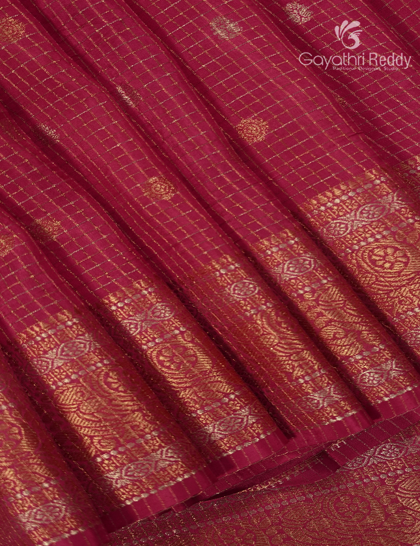 Semi Mysore Crepe Saree in Ruby Pink