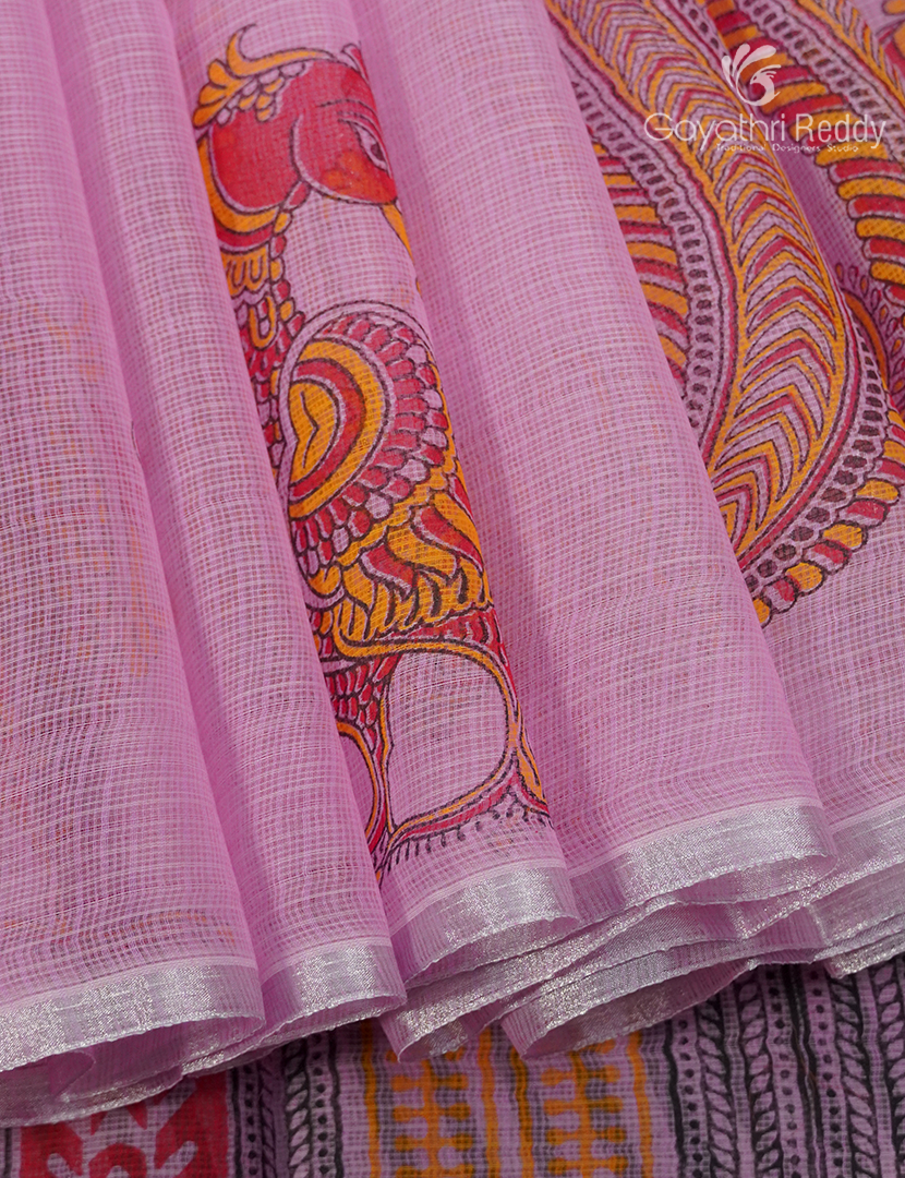 Kota Printed Saree in Baby Pink