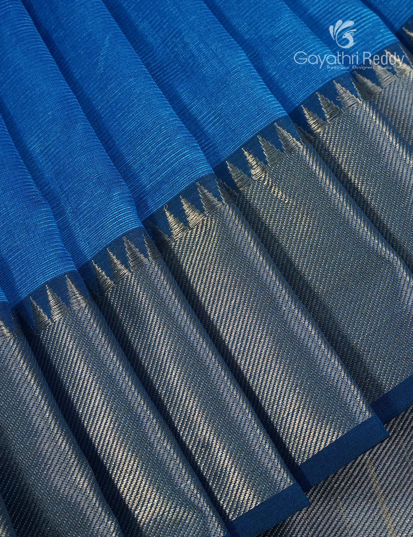 Mangalagiri Pattu Saree in Blue