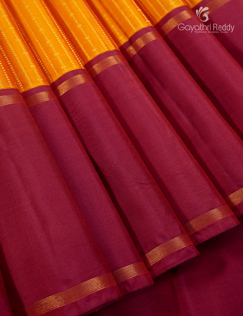 Pure Kanchi Vintage Saree in Candy Orange and Deep Redeep