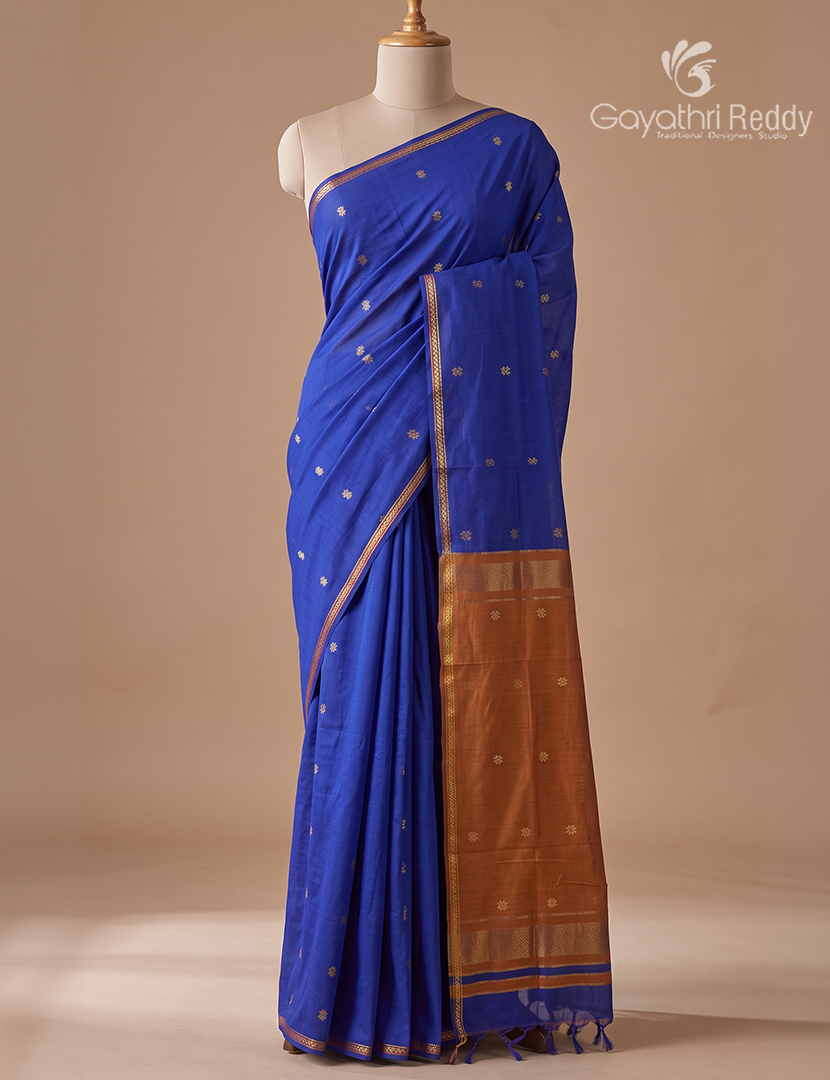 Sico Saree in Royal Blue and Mustard