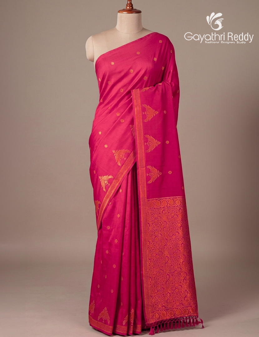 Semi Kanchipuram Art Silk Saree in Pink