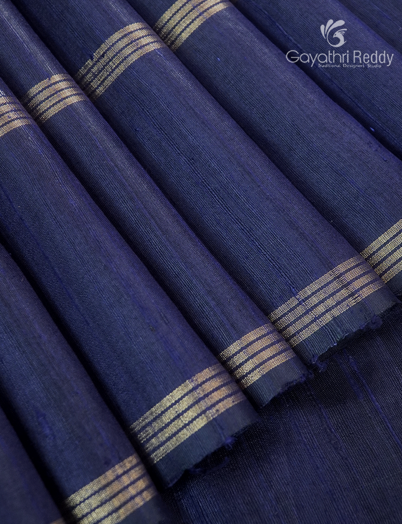 Pure Khadi Pattu Saree in Navy Blue