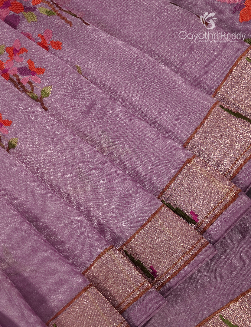 Organza Fancy Saree in Onion Pink