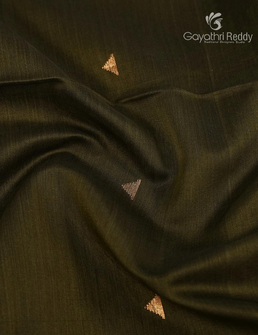 Pure Chanderi Sico Saree in Deep Mehendi Green