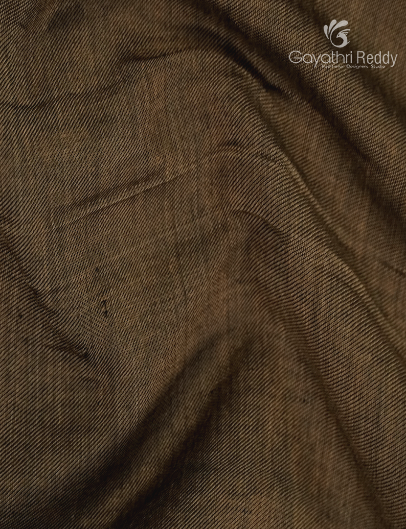 Pure Narayanpet Cotton Saree in Olive Green