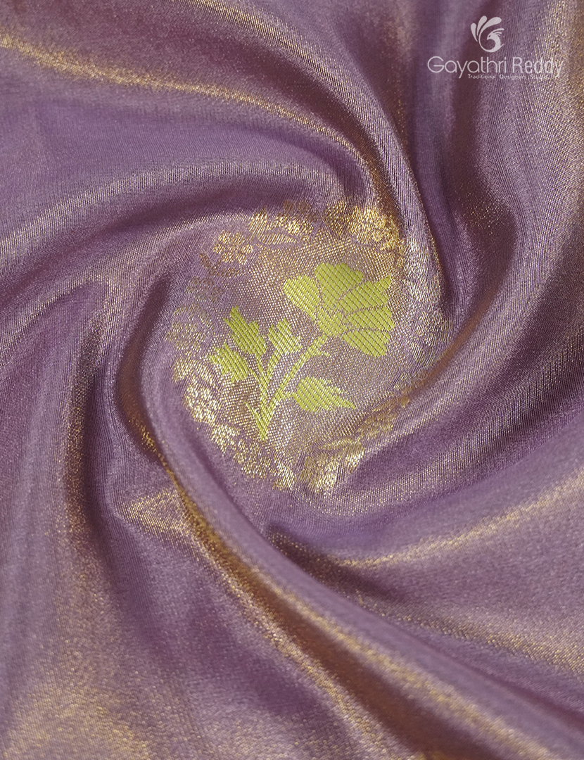 Semi Kanchipuram Silk Fancy Saree in Tissue Lavender