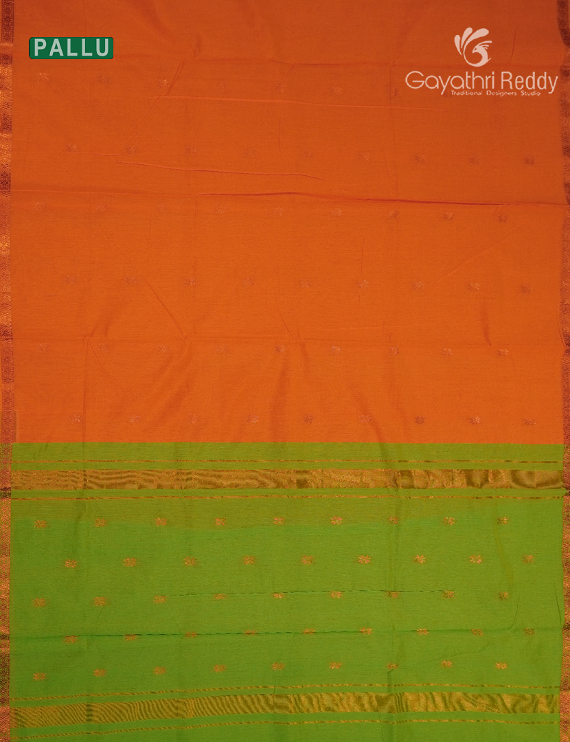 Sico Saree in Orange and Parrot Green