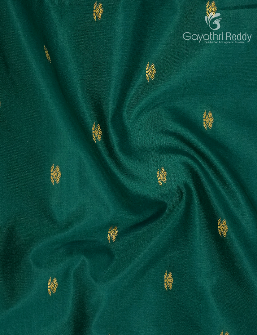 Semi Katan Silk Saree in Deep Rama Green