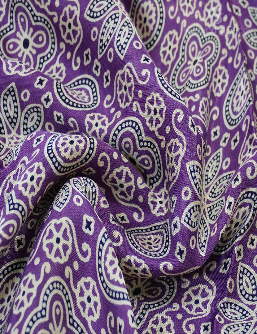 MODAL AJRAKH PRINT SAREE-PMS86