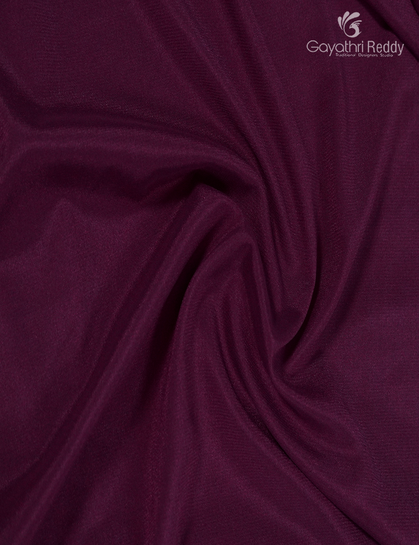 Semi Mysore Crepe Saree in Deep Brown