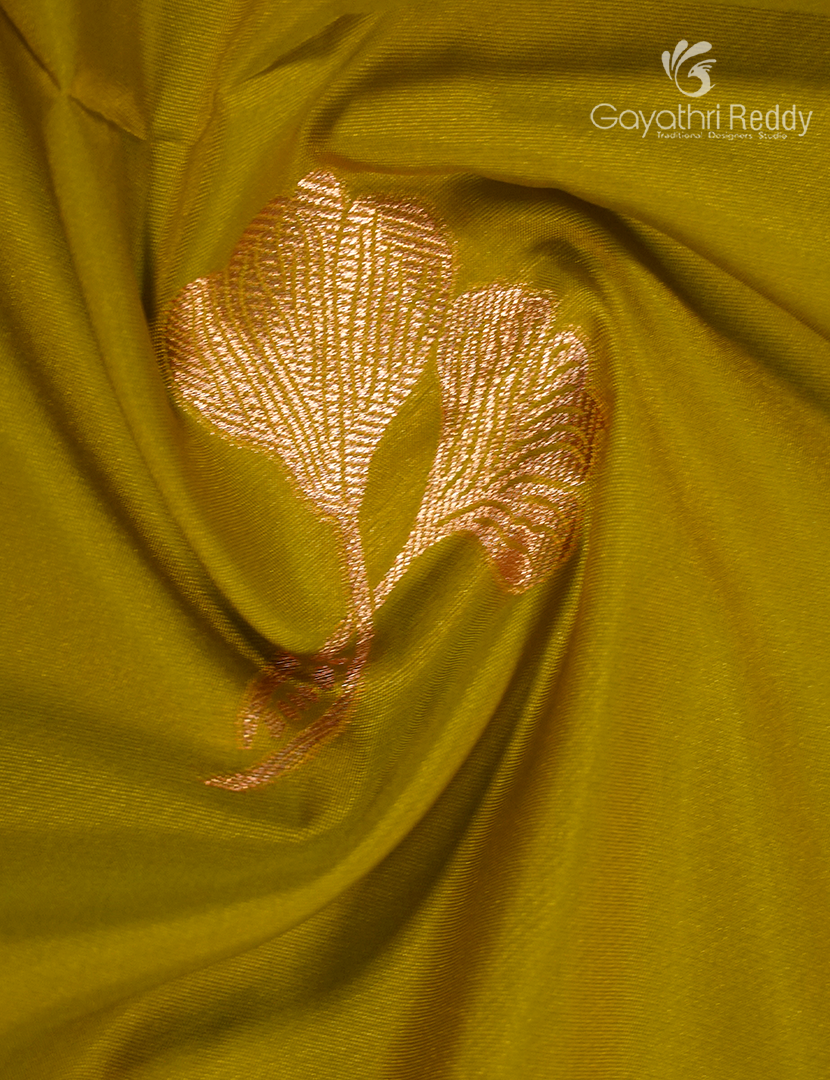 Semi Kanchipuram Art Silk Saree in Lime Green