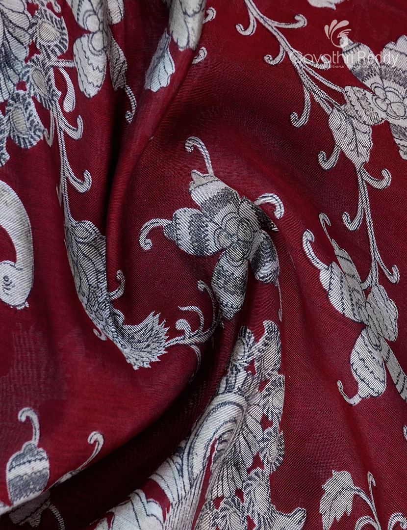 Vidharbha Saree in Deep Red and Black