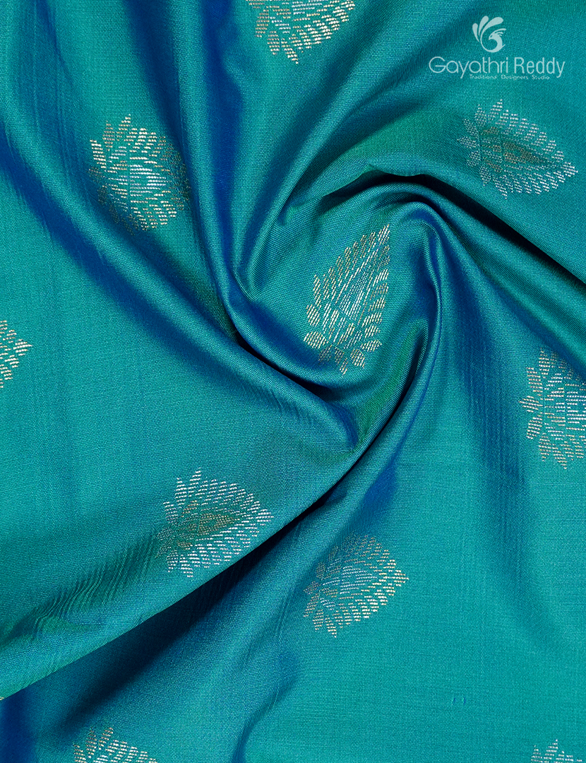 Semi Kanchipuran Silk Saree in Rama Blue and Purple