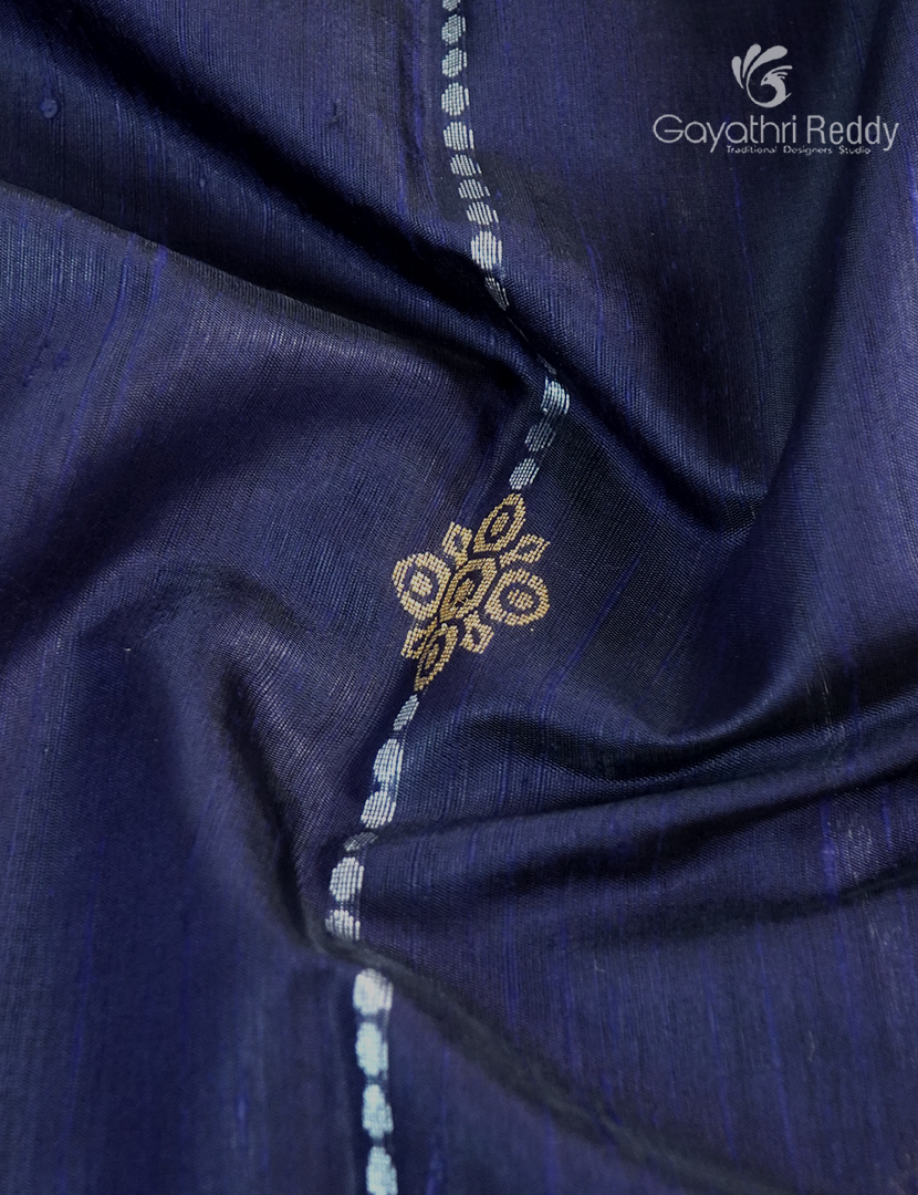 Pure Khadi Pattu Saree in Navy Blue