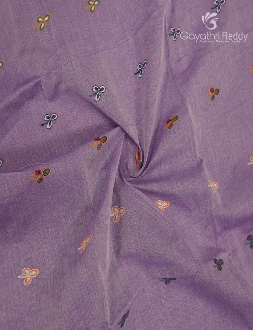 Jamdani Cotton Saree in Lavender