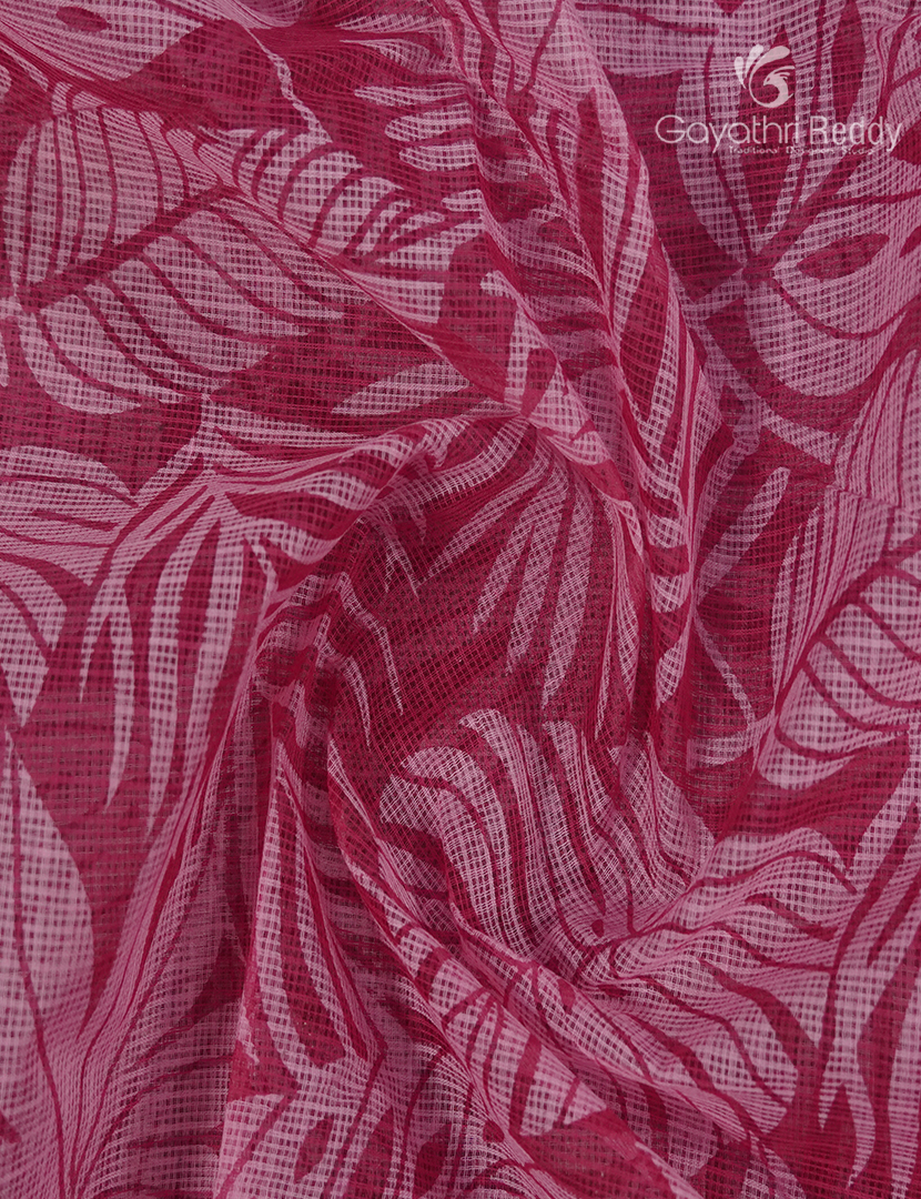Premium Quality Cotton Kota Saree in Rani Pink
