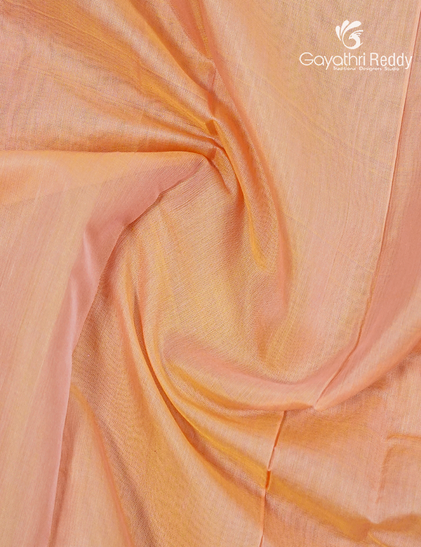 Pure Kanchi Sico Saree in Pastel Peach and Rama Green